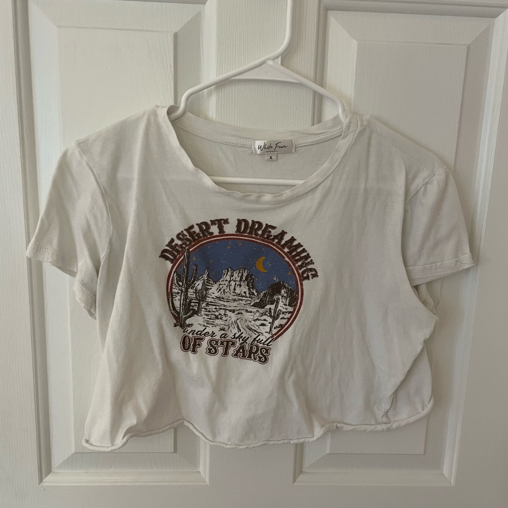 White Fawn Cropped Tee